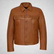 WEST Trucker Leather Jacket Denim Style Shirt Jacket