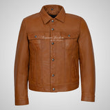 WEST Trucker Leather Jacket Denim Style Shirt Jacket