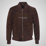 JACK Suede Bomber Jacket Classic Varsity Leather Jacket