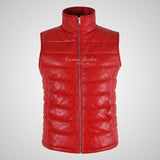 BELGRADE Women's Leather Puffer Gilet Soft Leather Padded Vest