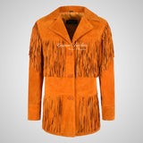 FREE SPIRIT Fringe Suede Biker Jacket For Women