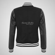 ROX Womens Vintage Varsity Jacket with Leather Sleeves