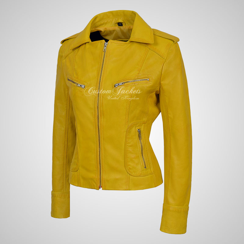 BLAZE Leather Biker Leather Jacket For Women Soft Lambskin Leather