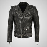MARLON BRANDO Mens Biker Leather Jacket Vintage Waxed Jacket