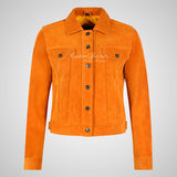 CHLOE Women's TRUCKER Style Soft Suede Jacket Leather Shacket