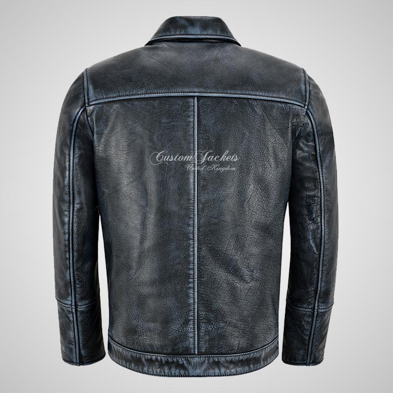 ROBUST Men's Biker Leather Jacket Thick Vintage Leather Jacket