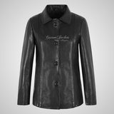 ALLEGRA Ladies Black Leather Jacket Soft Real Leather