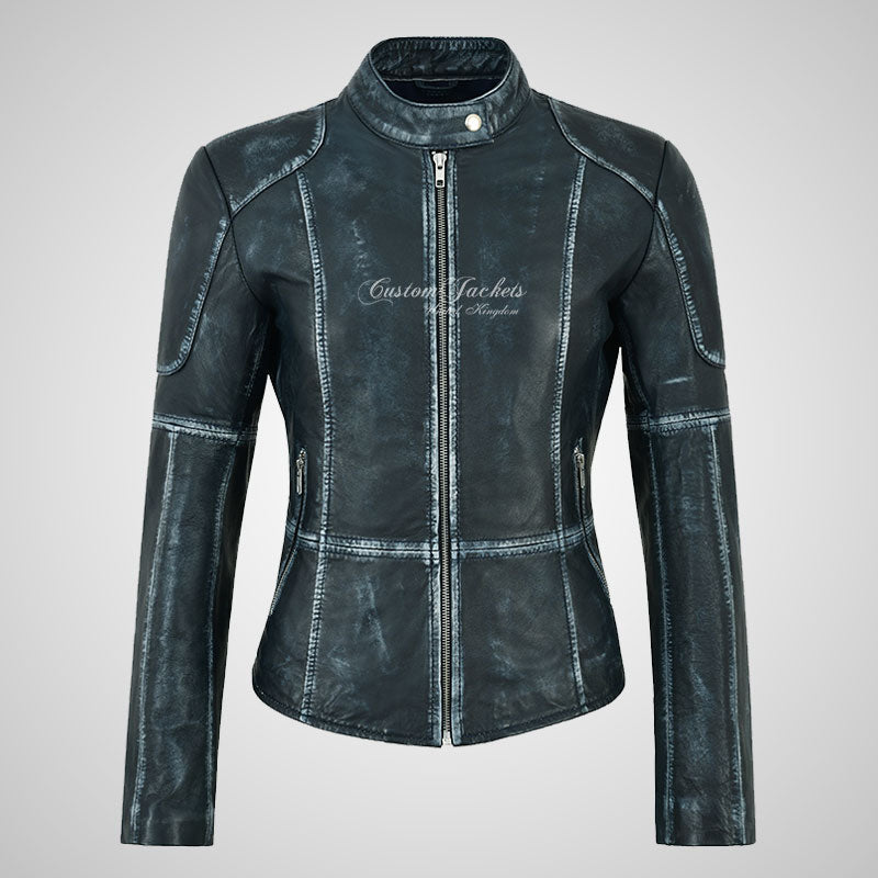 SERAPHINA Ladies Leather Biker Style Jacket