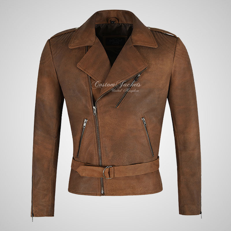 TENET Movie Leather Jacket Brown Buffed Leather