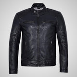 VIBE Mens Fashion Biker Jacket Soft Leather Moto Jacket