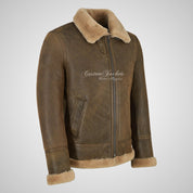 VOSTOK Men's B3 Sheepskin Flying Jacket Natural Shearling Fur Jacket