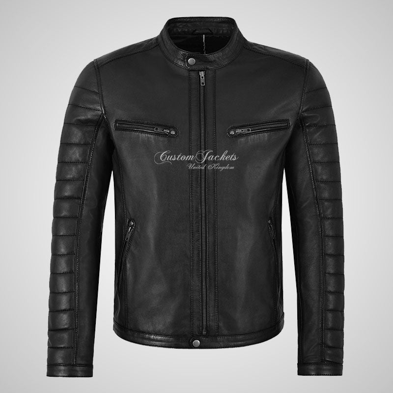 LUMOS Men's Biker Style Leather Jacket
