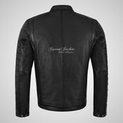 LUMOS Men's Biker Style Leather Jacket
