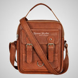 Mens Leather Reporter Bag Small Crossbody Messenger Bag