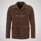 OMSK Men's Suede Box Coat Casual Blouson Box Jacket