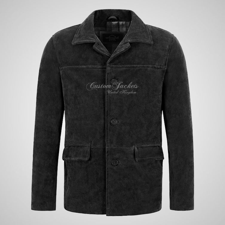 OMSK Men's Suede Box Coat Casual Blouson Box Jacket – Custom Jackets