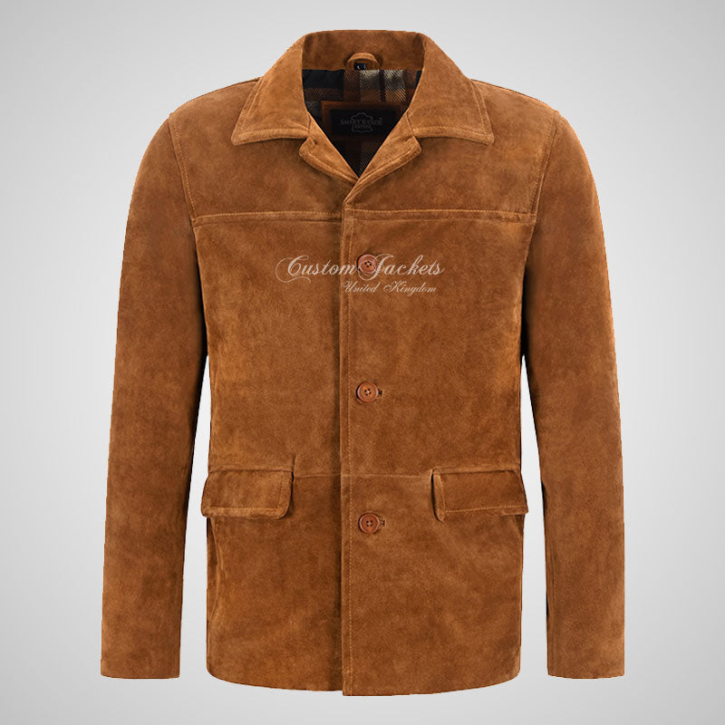 OMSK Men's Suede Box Coat Casual Blouson Box Jacket – Custom Jackets