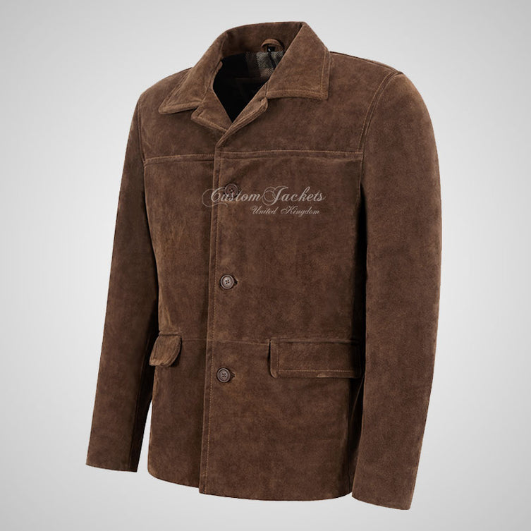 OMSK Men's Suede Box Coat Casual Blouson Box Jacket – Custom Jackets