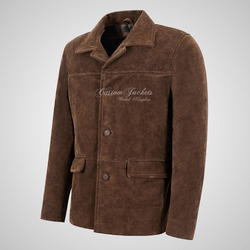 OMSK Men's Suede Box Coat Casual Blouson Box Jacket – Custom Jackets