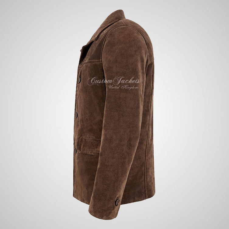 OMSK Men's Suede Box Coat Casual Blouson Box Jacket – Custom Jackets