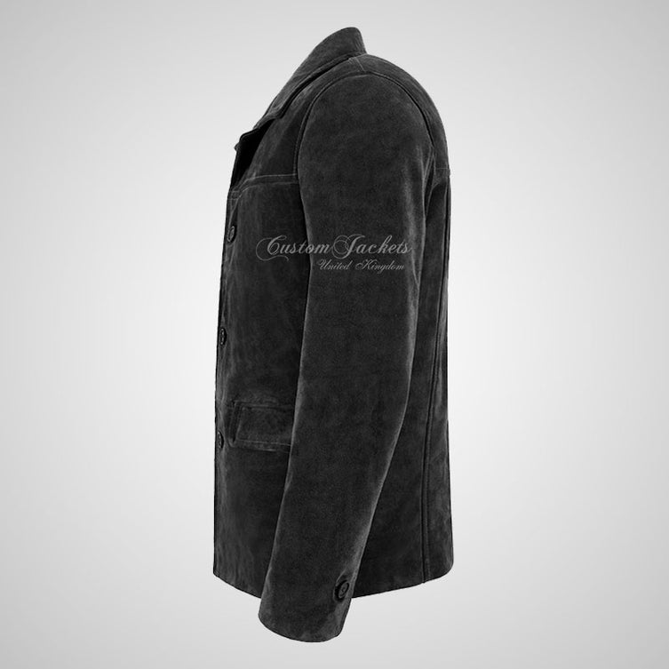 OMSK Men's Suede Box Coat Casual Blouson Box Jacket – Custom Jackets