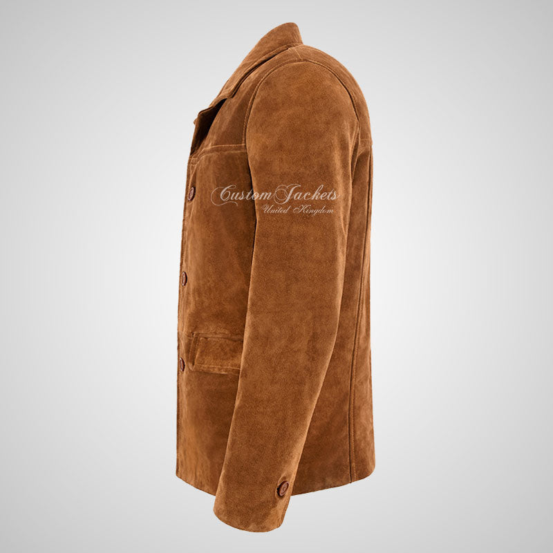 OMSK Men's Suede Box Coat Casual Blouson Box Jacket – Custom Jackets