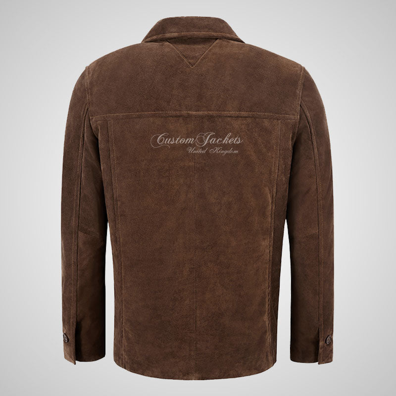 OMSK Men's Suede Box Coat Casual Blouson Box Jacket – Custom Jackets