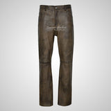 Mens 501 Leather Jeans Leather Pants Soft Leather