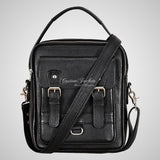 Mens Leather Reporter Bag Small Crossbody Messenger Bag