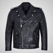 MARLON BRANDO Mens Biker Leather Jacket Moto Leather Jacket