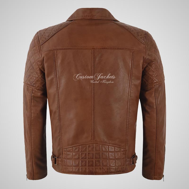 SALTAR Leather Biker Jacket For Mens