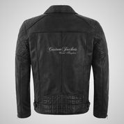 SALTAR Leather Biker Jacket For Mens