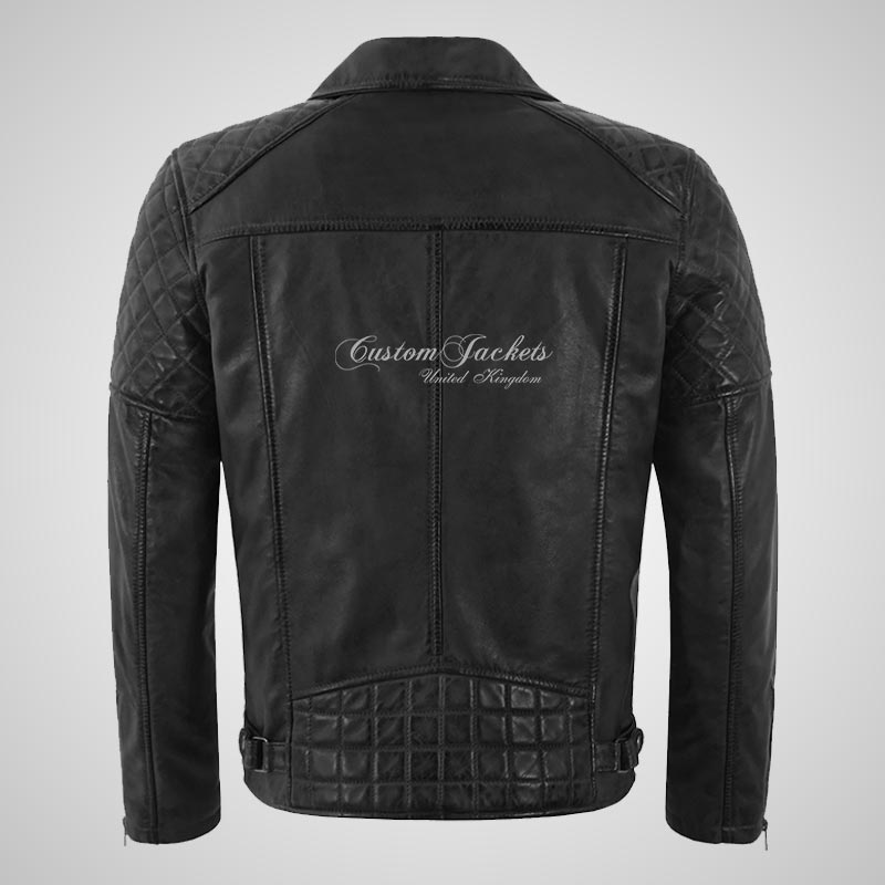 SALTAR Leather Biker Jacket For Mens