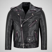 MARLON BRANDO Mens Biker Leather Jacket Moto Leather Jacket