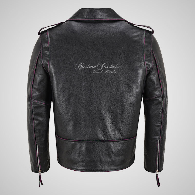 MARLON BRANDO Mens Biker Leather Jacket Moto Leather Jacket