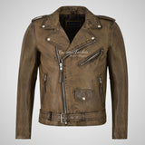 MARLON BRANDO Style Mens Biker Leather Jacket Casual Fashion Jacket