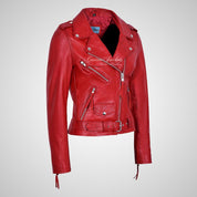 Ladies BRANDO Biker Leather Jacket Soft Leather Jacket