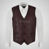 YORK Men's Leather Waistcoat Soft Leather Vest