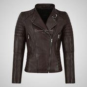 MARIYA Ladies Leather Biker Jacket Soft Lambskin Leather