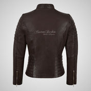 MARIYA Ladies Leather Biker Jacket Soft Lambskin Leather