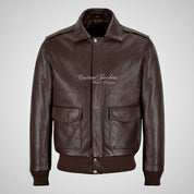 JETT Men’s Classic Leather Bomber Jacket
