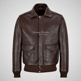 JETT Men’s Classic Leather Bomber Jacket
