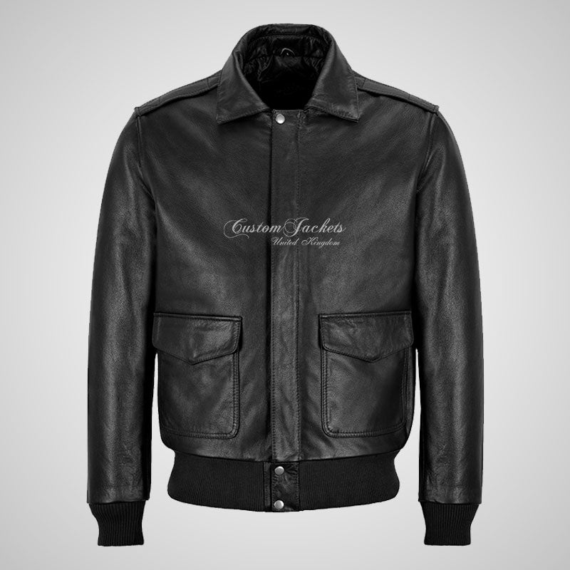 JETT Men’s Classic Leather Bomber Jacket