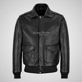 JETT Men’s Classic Leather Bomber Jacket