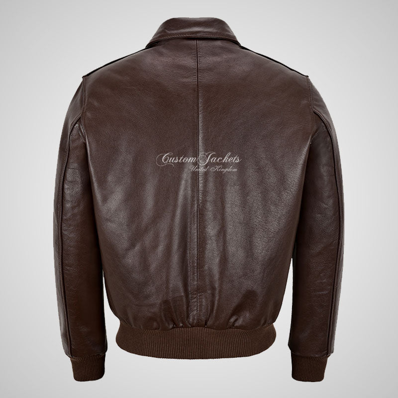 JETT Men’s Classic Leather Bomber Jacket