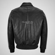 JETT Men’s Classic Leather Bomber Jacket