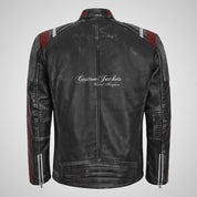 ERACLASSIC Men's Vintage Leather Racer Jacket