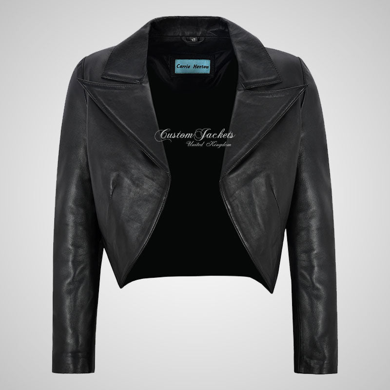 LUISA Ladies Leather Bolero Jacket Short Fitted Jacket