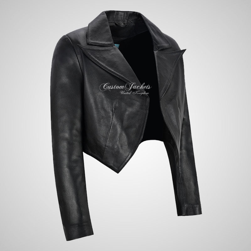 LUISA Ladies Leather Bolero Jacket Short Fitted Jacket