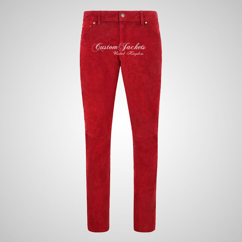 Classic Fitted Women's Suede Pants Leather Pants